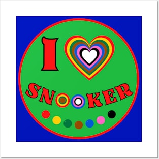 I Heart Snooker Colorful Balls Hearts 3 Posters and Art